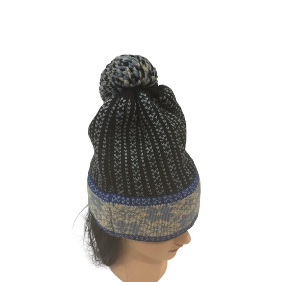 Mountain ladies & ewe handmade wool hat women Nordic blue black tan vintage - Picture 11 of 16